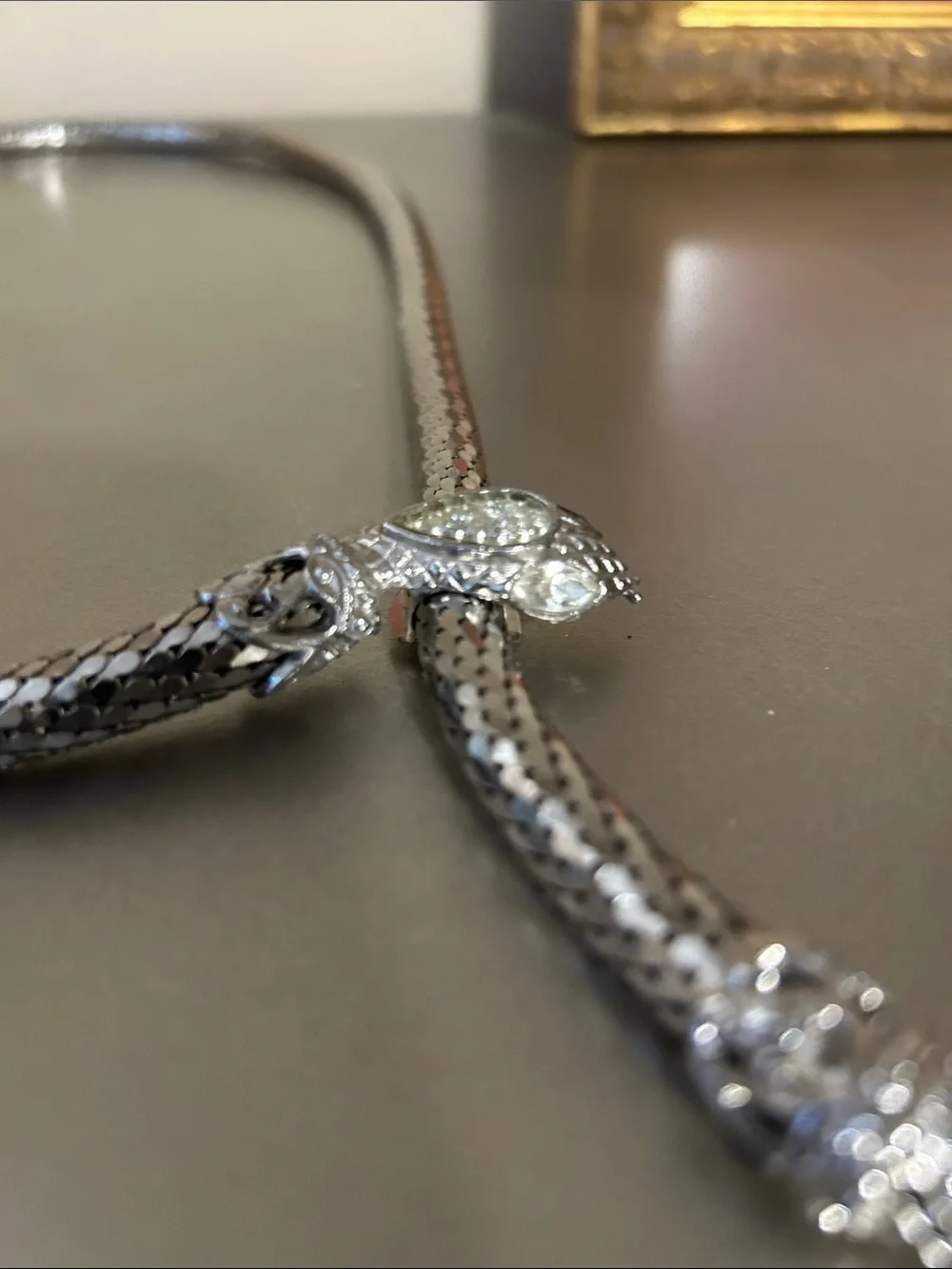 Vintage mesh, metal snake necklace, or belt